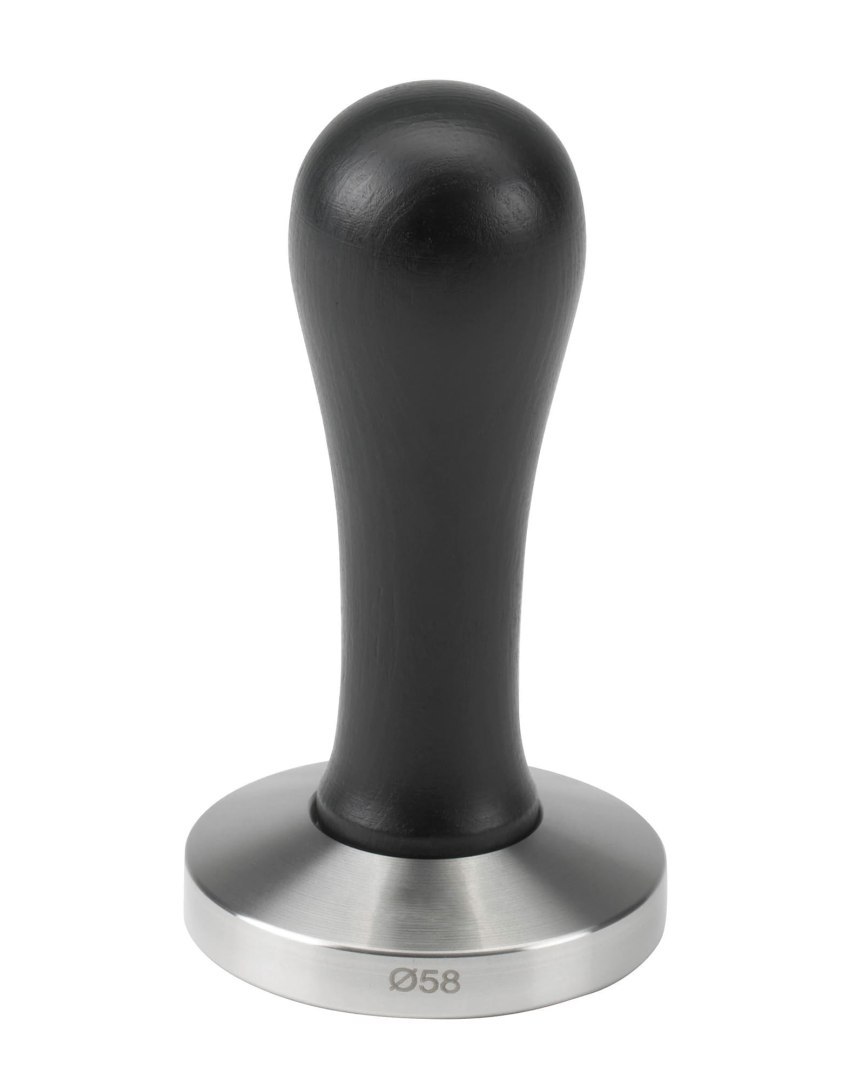 Tamper stal nierdzewna drewniana rączka średnica 58 mm Resto Quality HEBBF58